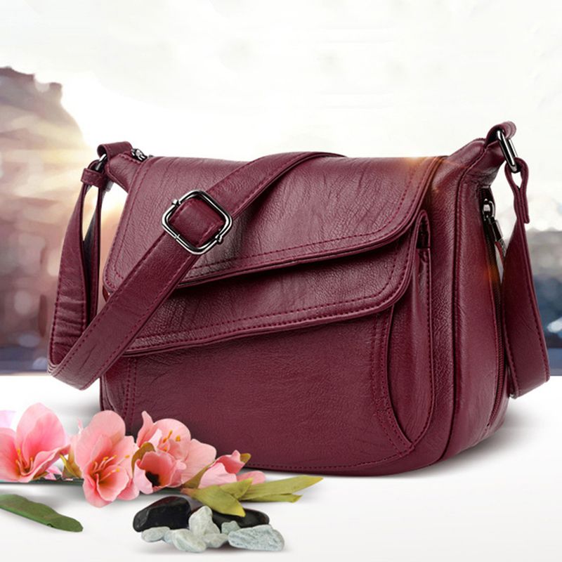 Lihao Fashion Damen Umhängetasche aus Kunstleder, einfarbig, Handy-/Schlüsseltasche, Schwarz_voghion.com