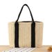 New European and American Style Simple Paper Woven Bag Hand Woven Large Capacity Single Shoulder Hand-held Dual-use Women's Bag_voghion.com