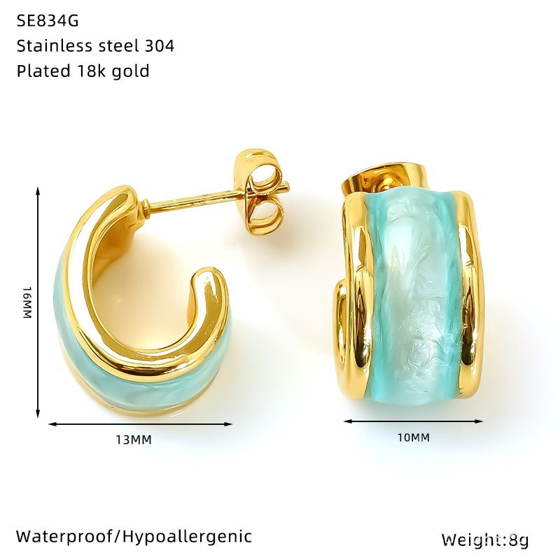 Orecchini pendenti unisex alla moda con pendente a forma di olio, leggeri e lussuosi, in acciaio al titanio, dal design raffinato e semplice._voghion.com