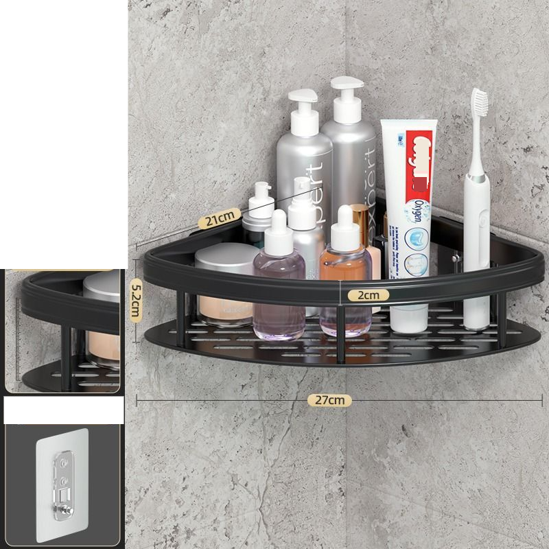 Punch Free Space Aluminum Rack Toilet Toilet Storage Rack Bathroom Storage Rack Wall Mounted Toilet Corner Rack_voghion.com