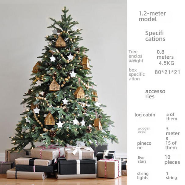 Weihnachtsbaumhaus aus Holz mit Miniaturdekoration – Rustikales Weihnachts-Mittelstück im skandinavischen Stil (Höhenoptionen: 1,2 m/1,5 m/1,8 m/2,1 m/2,4 m/3,0 m)_voghion.com