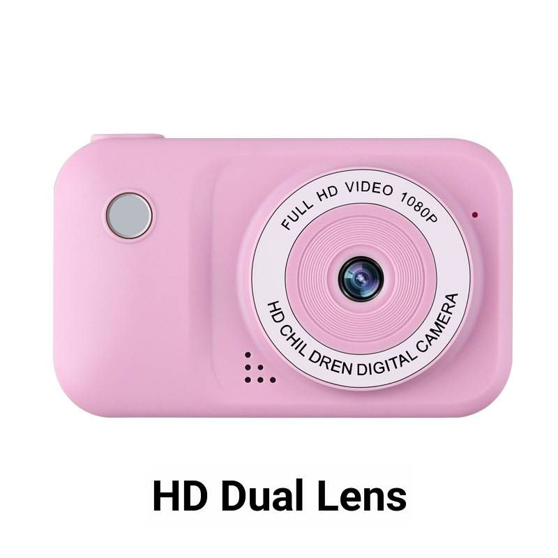Câmera Infantil Y2 – Mini Câmera Estilo DSLR com Lente Dupla, Fotos e Vídeos de 3MP, Tela de 2,4", Jogos Integrados (10 Cores Modernas)_voghion.com