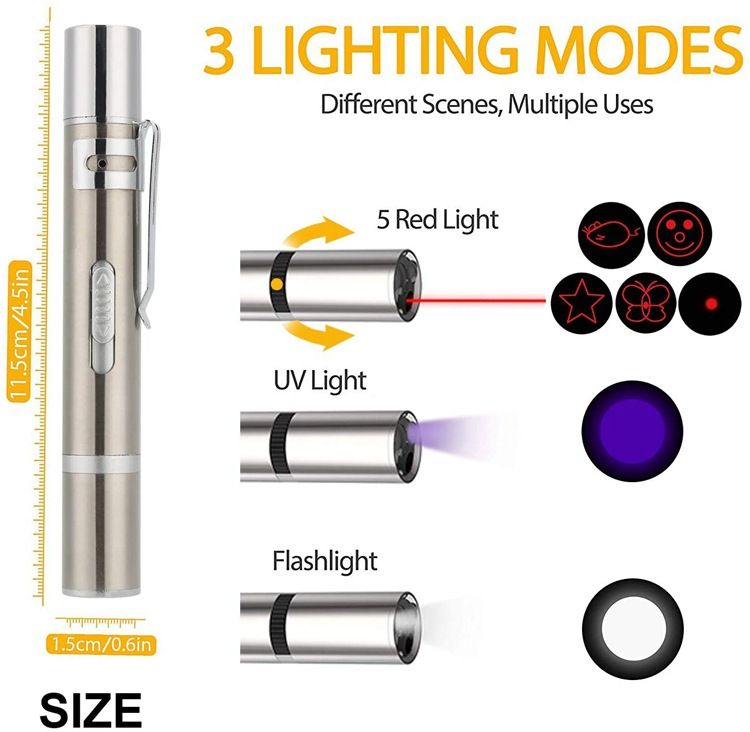 Długopis z laserowym wzorem ładującym USB, zabawka dla kotów do drażnienia zwierząt_voghion.com