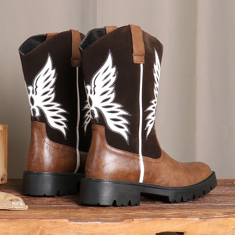 Voyage 5100 Western Cowboy European And American British Long Spliced Men's Boots Export Large Size Dropshipping_voghion.com