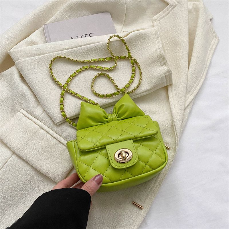 Texture 2024 New and Fashionable Chain Crossbody Spring/Summer Small Bowknot Mini Mouth Red Bag_voghion.com