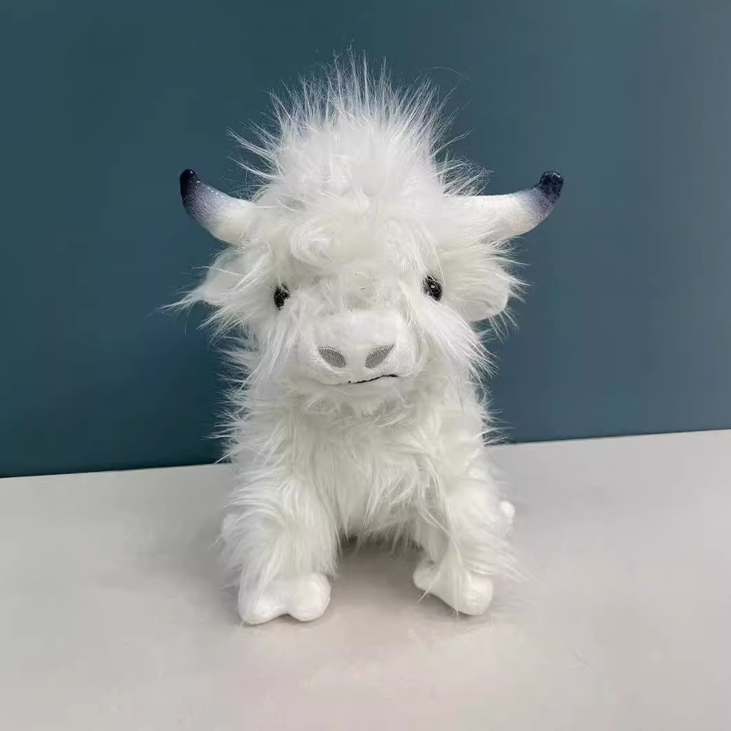 Simulazione di mucca delle Highland transfrontaliere Peluche di mucca delle Highland scozzesi Bambola per bambini Yak a pelo lungo all'ingrosso_voghion.com