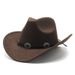 Cappello da cowboy western da uomo in lana con tesa curva, in feltro, per bambini_voghion.com