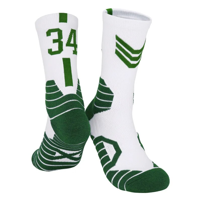 Men's Basketball Number Sports Knee High Thickened Towel Bottom Cycling Running Basket Child Adult calcetines Socks_voghion.com