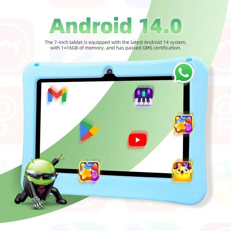 Children's tablet, 7-inch, secure eye screen, WiFi, dual cameras, games, parental control application_voghion.com