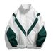 Spring 2026 Fashion Sport Outerwear Men 100% Polyester Stand Collar Splicing Embedded Reflective Thread Raglan Sleeve Loose Thin Zipper Jacket M-4XL_voghion.com