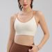 Color Block Splicing Thin Strap Sports For Women Running Shockproof Cross Back One-Piece Outerwear Yoga Bra Summer_voghion.com