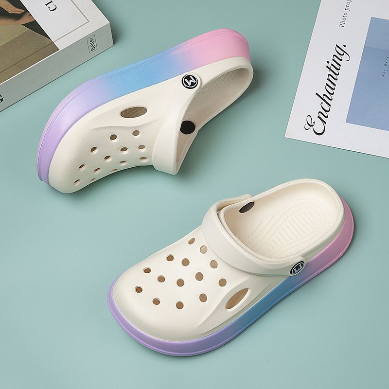 Neue Strandschuhe für Damen mit dickem Sohlen-EVA-Loch, DIY-Kopfsandalen, geeignet für Sommer-Strandschuhe_voghion.com