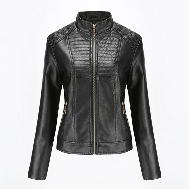 Women's Clothing Leather Jacket Leather Jacket Casual Spring and Autumn Coat_voghion.com
