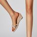 Women's Square Toe Platform Slides - Fairy Core Bowknot Sandals (Beige, Summer Casual)_voghion.com