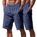 Pantaloncini da spiaggia in lino da uomo, confezione da 2, larghi pantaloni estivi casual, tinta unita, ad asciugatura rapida e comfort_voghion.com