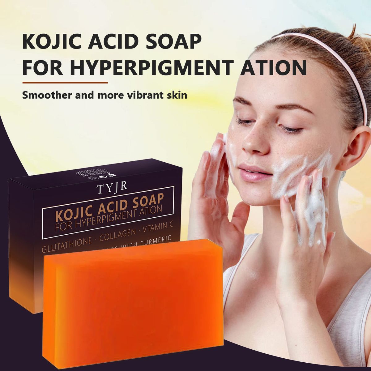 Sapun od kurkume kojične kiseline Sapun za masažu Ručno rađeni sapun za lice i kupku za dubinsko čišćenje Piling Hidratantni za tijelo_voghion.com