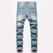 Kinderbekleidung Jungenjeans Gerade geschnittene zerrissene Hose Stretchjeans_voghion.com