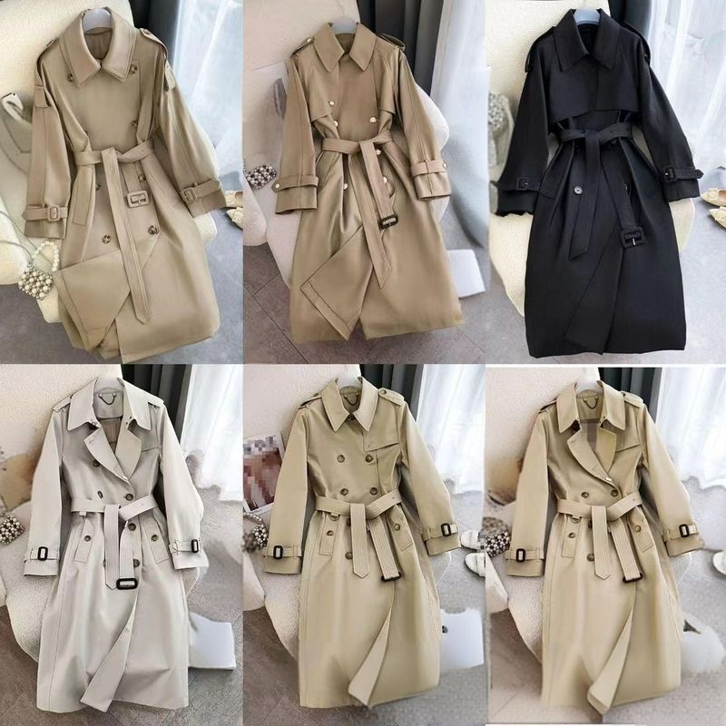 Women's Clothing Autumn New Coat Guangzhou Shisanhang High End Double Breasted British Style Drape Medium Length Windbreaker Jacket For Women_voghion.com