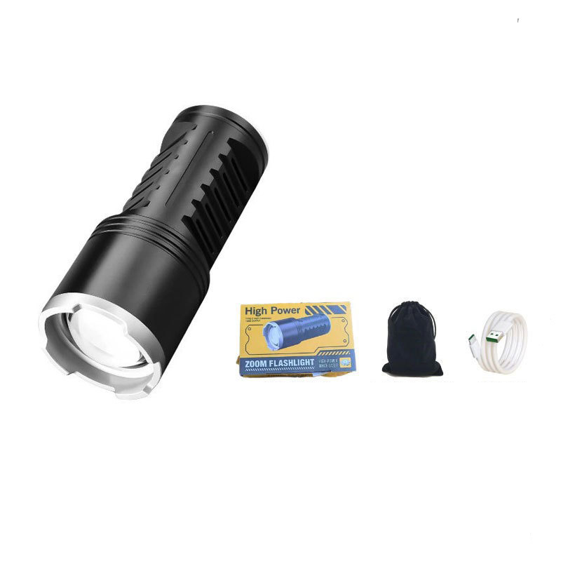 Superhelle Hochleistungs-Taschenlampe Starkes Licht Laserkanone S2302 Outdoor Elektrisches Display Zoom Multifunktionale LED-Taschenlampe_voghion.com