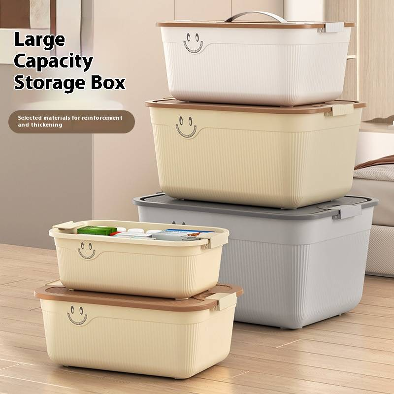 Caja de almacenamiento multiusos de PP con tapa: organizador moderno para dormitorio, zapatos, ropa, juguetes y más (apilable, ligera, ahorra espacio)_voghion.com