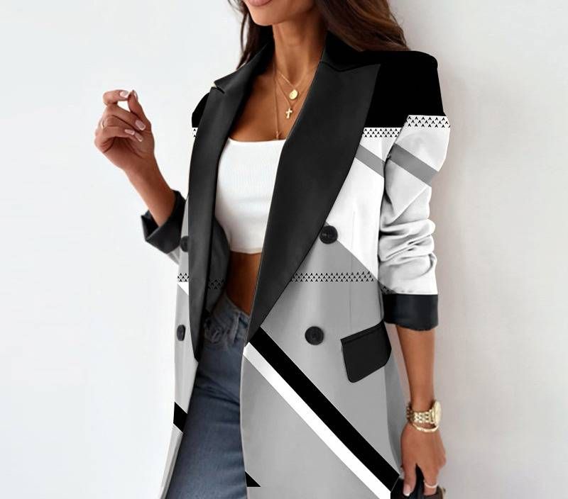 ​​Elegant Beige Women's Suit Jacket - Classic Tailored Blazer For Office & Casual Wear​​_voghion.com