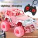 Mini voiture tout-terrain télécommandée 1:24 – Véhicule jouet électrique 4 roues motrices avec phares à LED et batterie rechargeable (rose/rouge/bleu) – Voiture d'aventure télécommandée_voghion.com
