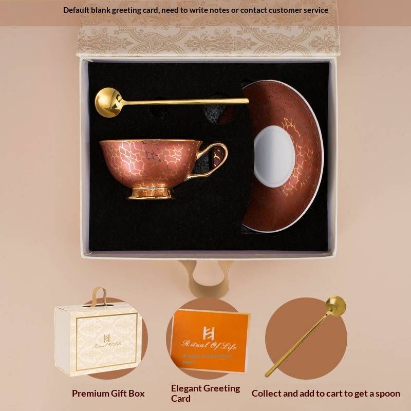 Luxe Bone China koffiekopje en schotelset met gouden rand - elegante vintage afternoon tea-set voor cadeaus, thuis en in het café_voghion.com