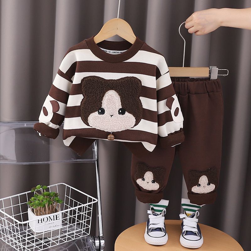 New autumn outfit boys and girls, stylish two-piece set children, cute for outdoor wear_voghion.com