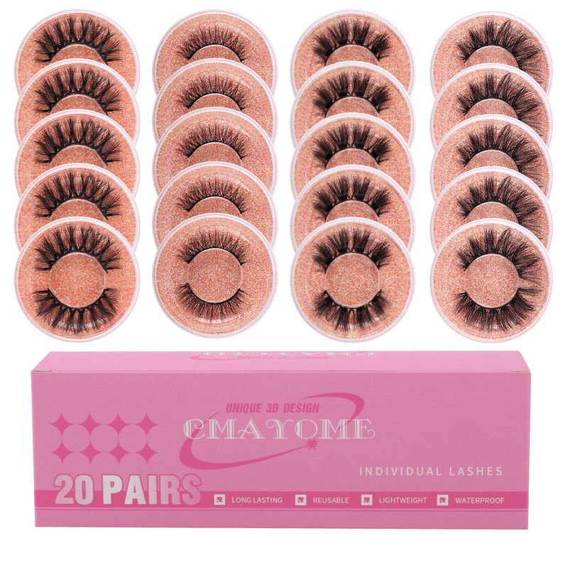 False Eyelashes Whole Pair Of 20 Boxes Mixed Natural Thick Curled False Eyelashes All Match Eyelashes_voghion.com