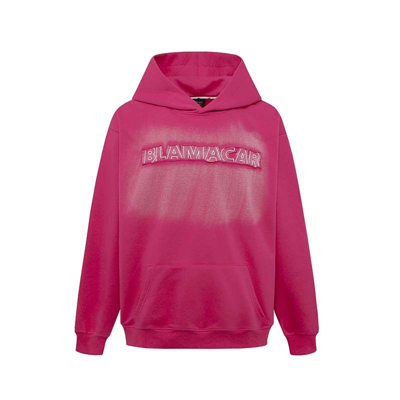 Men's Clothing Retro Letter Patch Embroidery Washed Distressed Hooded Sweatshirt Men's Street Fashion Loose Casual Hoodie_voghion.com