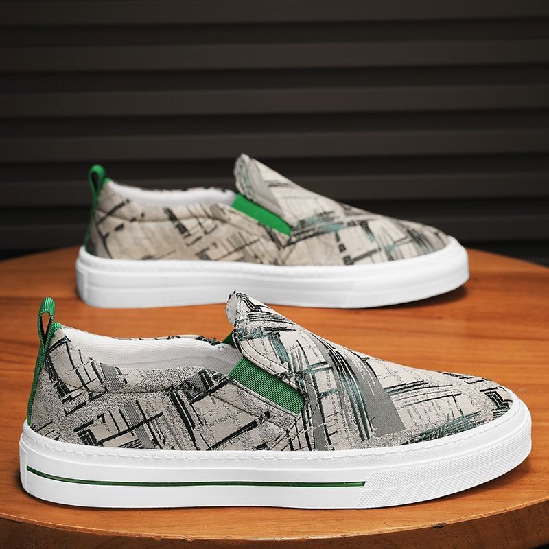 Summer new breathable canvas men's Korean version trendy and versatile, one foot lazy casual shoes, board shoes_voghion.com