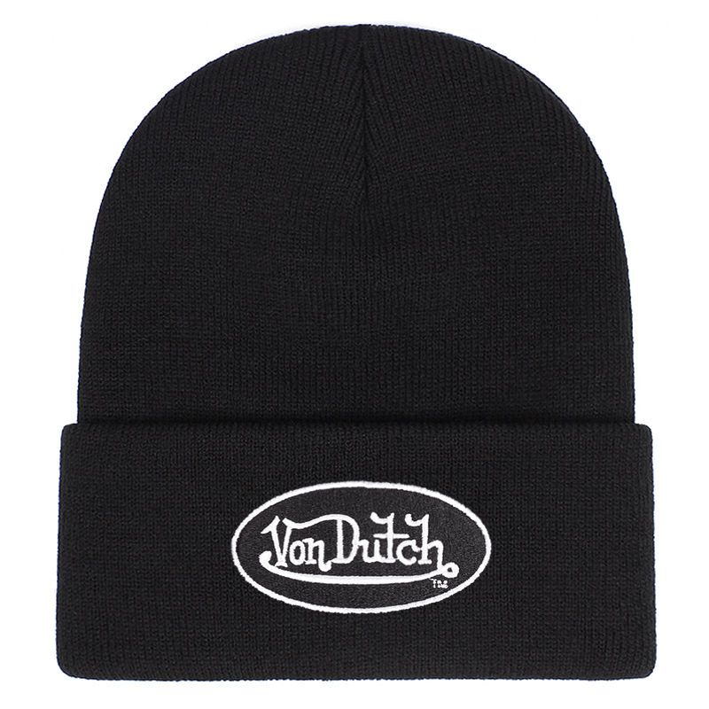 Autumn Winter Men Women Knitted Niche Embroidery Warm Pullover VONDUTCH Korean Version Brimless Trendy Hat_voghion.com