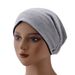 Gorro de punto de doble capa para mujer: jersey de color liso (estilo Baotou)_voghion.com