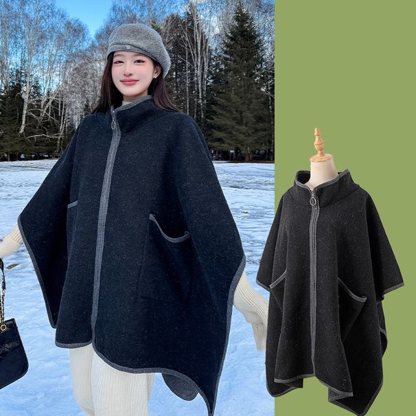 Giacca in maglia con cappuccio e cerniera, nuova collezione autunno e inverno 2025, senza maniche, da donna, da viaggio, calda e scialle_voghion.com