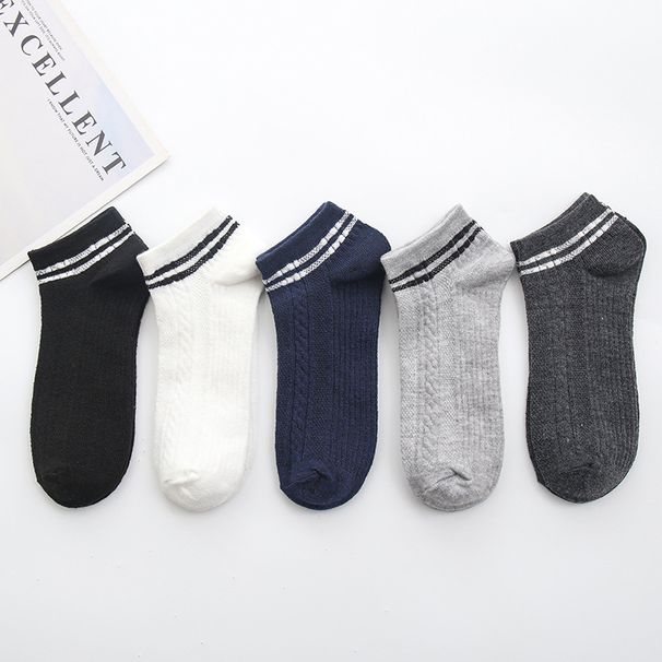 2024 Herbstsaison Mittlere Dicke Koreanische Version Boot Flache Studentensocken Vielseitige niedrig geschnittene Herrensocken_voghion.com