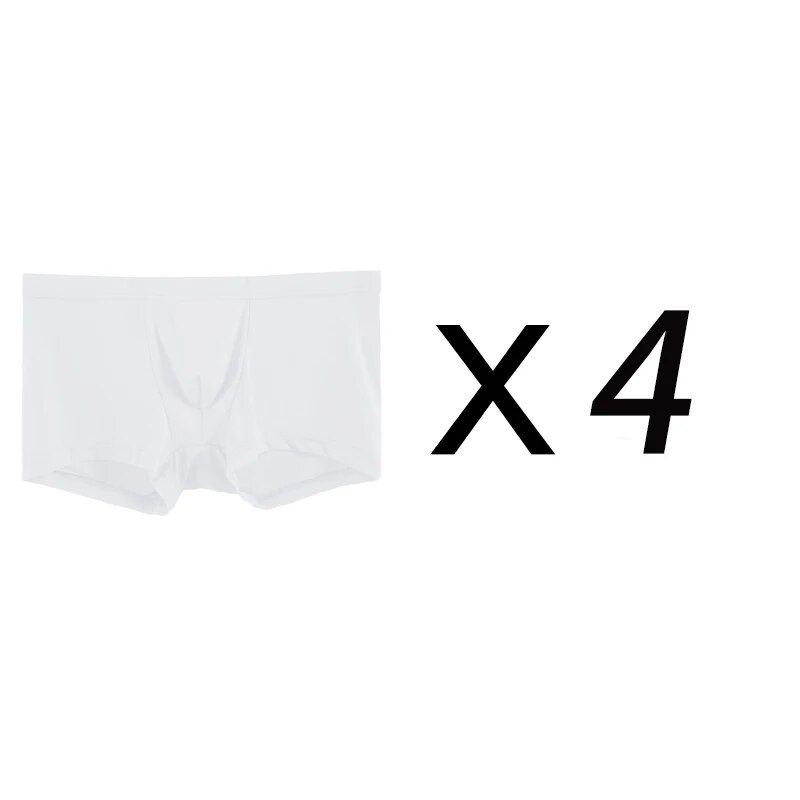 4 stk Mænd Sexet Sommer Is Silke Sømløst Undertøj Herre Boxershorts Mand Ultratynde åndbare trusser Boxershorts_voghion.com