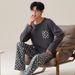 Men's pajamas, men's spring autumn styles, winter pure long sleeved home clothes, casual and simple cotton plus size_voghion.com