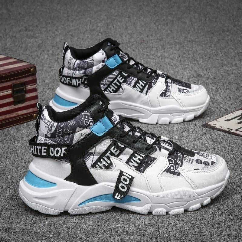 Coole Koreaanse versie van sportschoenen voor mannen, zachte zool, ademende zomerschoenen voor mannen, studentenmode, hoge top, modeschoenen voor papa's_voghion.com