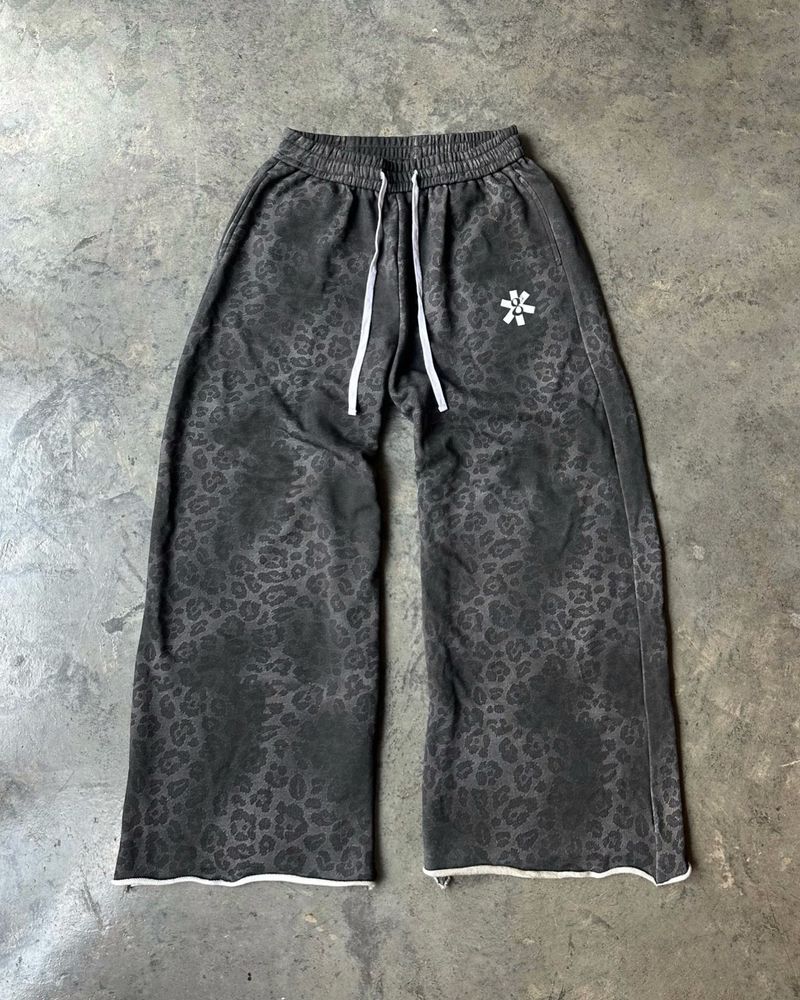 Herrenbekleidung Leopardenmuster Kapuzenpullover Retro Lose Neue Reißverschlussoberteil Herbst- und Winterjacke Hose_voghion.com
