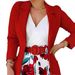 Ensemble deux pièces GraceChic 2024 pour femme, style européen et américain, composé d'un short imprimé décontracté, d'une ceinture et d'une veste blazer._voghion.com