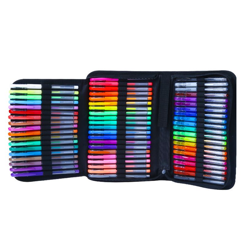 Coffret de 60 stylos gel avec marqueurs fluorescents et pailletés, 120 pièces, fournitures artistiques en vrac pour enfants, étudiants et artistes_voghion.com
