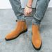 Bottes en daim pour hommes, nouvelles bottes montantes en cuir à fermeture éclair, style décontracté britannique, automne et hiver_voghion.com