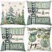 Funda de almohada con estampado navideño, pequeña, de lino fresco, para decoración del hogar, sofá, dormitorio_voghion.com