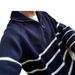 Half-Zip Striped Sweater For Men, Stand Collar, Autumn And Winter New Style, Lazy High-End Feel, Loose Pullover Base_voghion.com