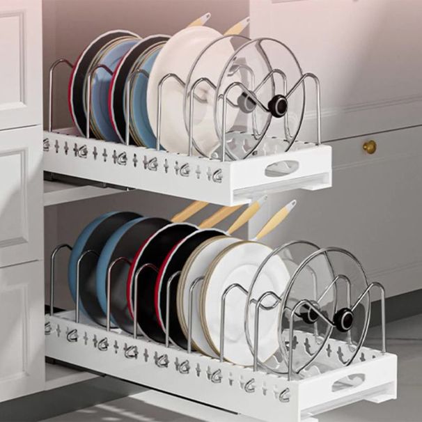 Pullout Pans Pots Lid Rack Plate Cabinet Draining Builtin And Draining Rack_voghion.com