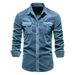 001 In Stock New Spring Cross-Border Men's Multi-Pocket Workwear Long Sleeve Casual Sports Shirt_voghion.com