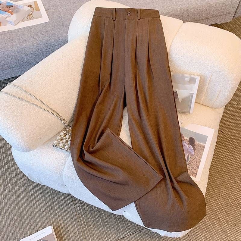 Damenbekleidung Anzug Mantel Weite Beinhose Zweiteiliger Anzug Herbst und Winter Neu Advanced Drape_voghion.com