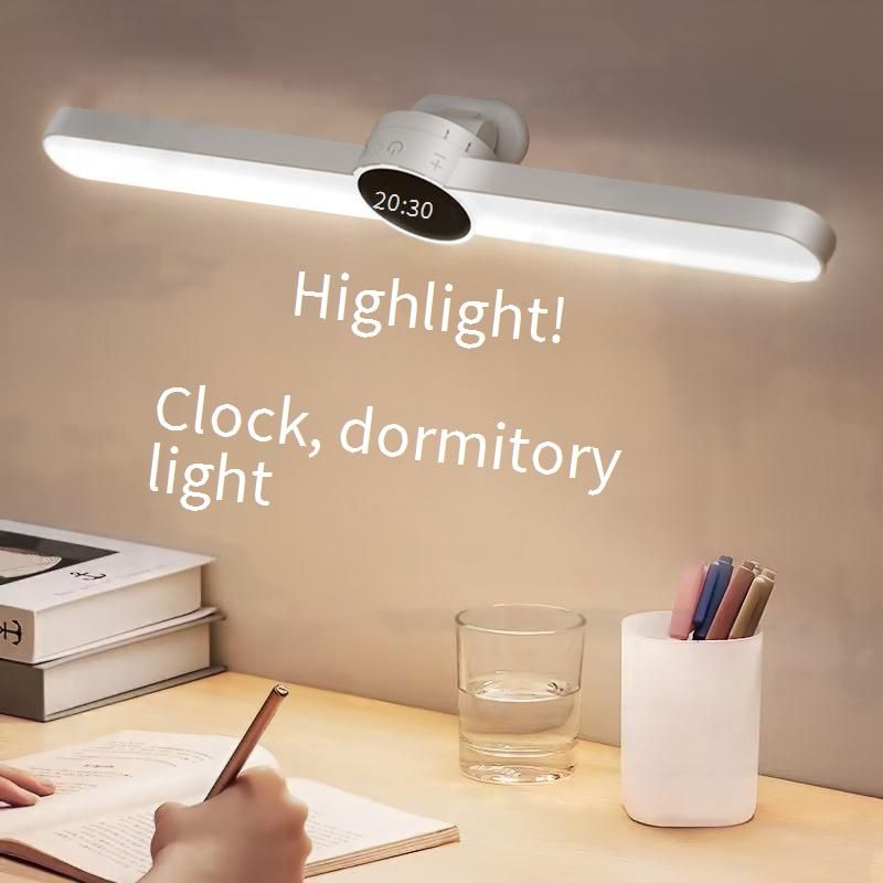 Lampe d'étude magnétique - Lampe de bureau rechargeable et respectueuse des yeux (luminosité réglable, chargement USB, design pliable, intensité variable, 3 modes d'éclairage)_voghion.com