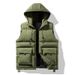 Unisex Hooded Quilted Vest With Fleece Lining - Winter Workwear Style Puffer Vest For Men & Women (Multiple Colors & Sizes)_voghion.com