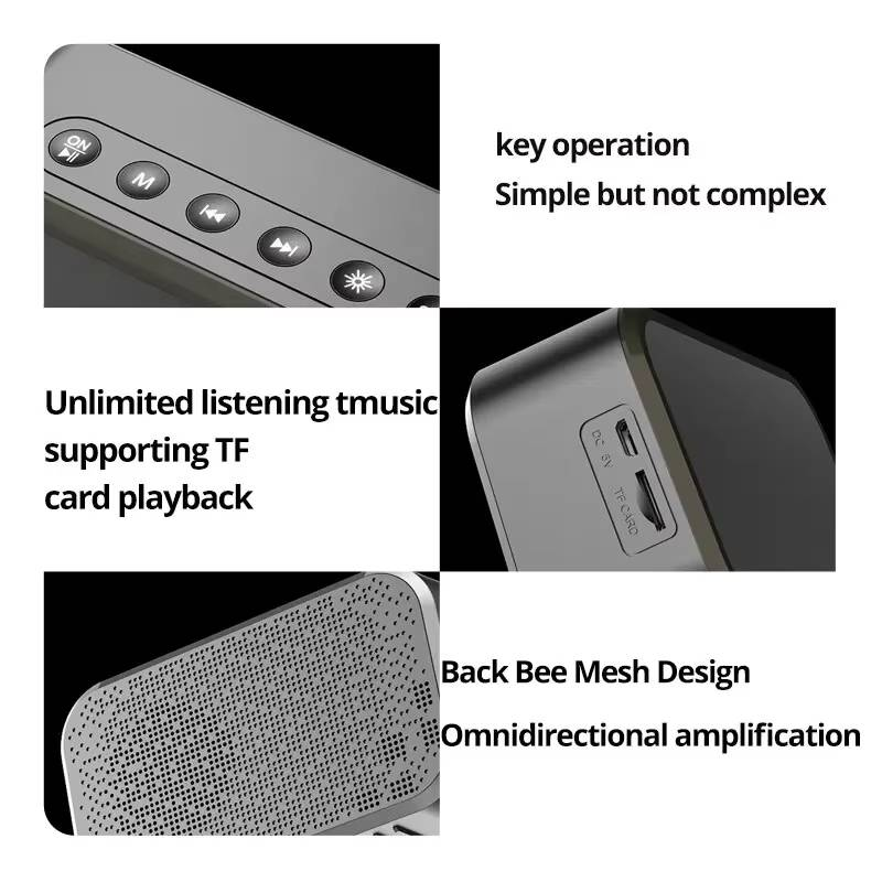 1pc LED Digital Alarm Clock With Bluetooth ,Speaker Mirror Bedroom Office Decor Table Screen Temperature FM Radio_voghion.com